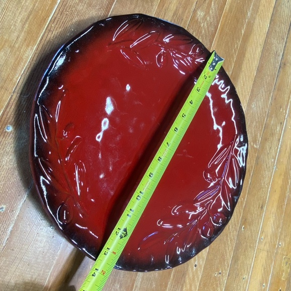 Crate&Barrel Large Red Platter and Bowl - Picture 3 of 5